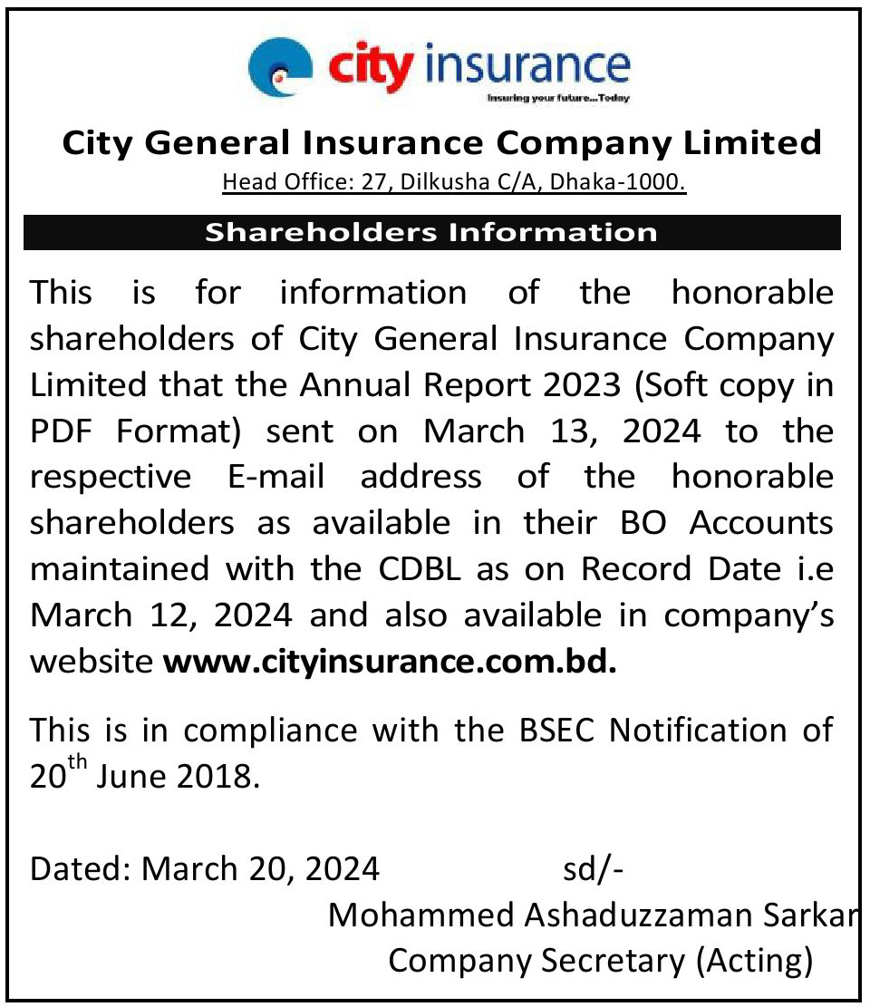 City General Insurance Shareholders information