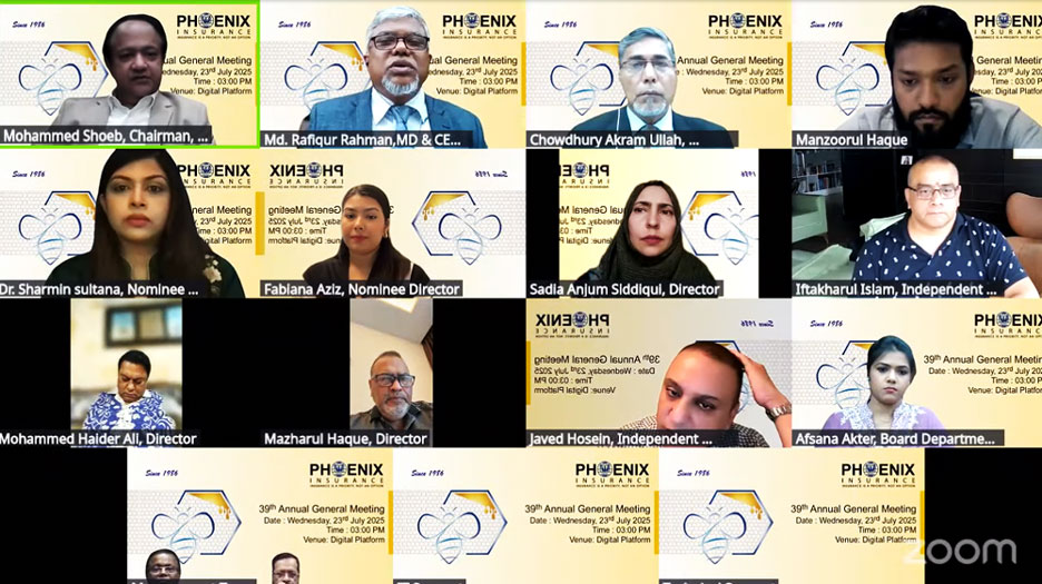 ফিনিক্স ইন্স্যুরেন্স পিএলসি’র ৩৯তম এজিএমএ ১০ শতাংশ লভ্যাংশ অনুমোদন